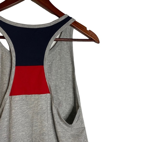 Adidas Heather Gray Tank Top Red Silver Stars Logo Black Red Cotton Medium M - Picture 11 of 15